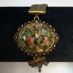 Vintage Multi Colored Jade Chips Bracelet